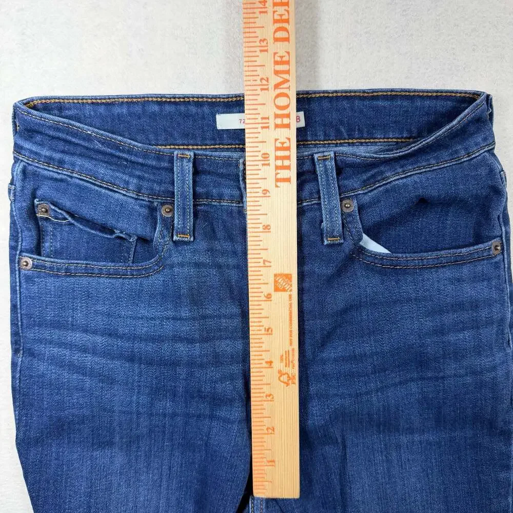 Levis 726 Flare Jeans Women 28 (28x31) Blue Denim Stretch Boho Hipster Western